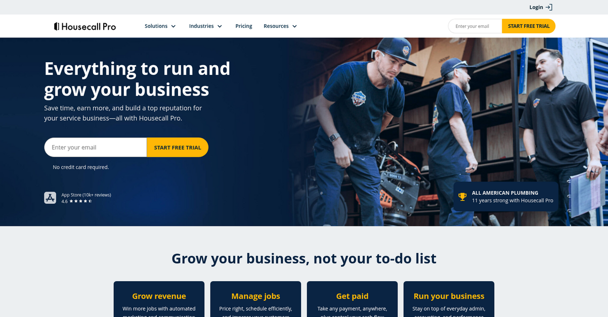 Housecall Pro Homepage