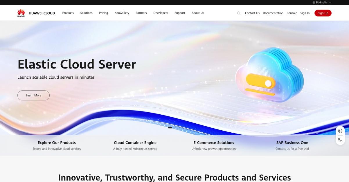 Huawei Cloud Homepage