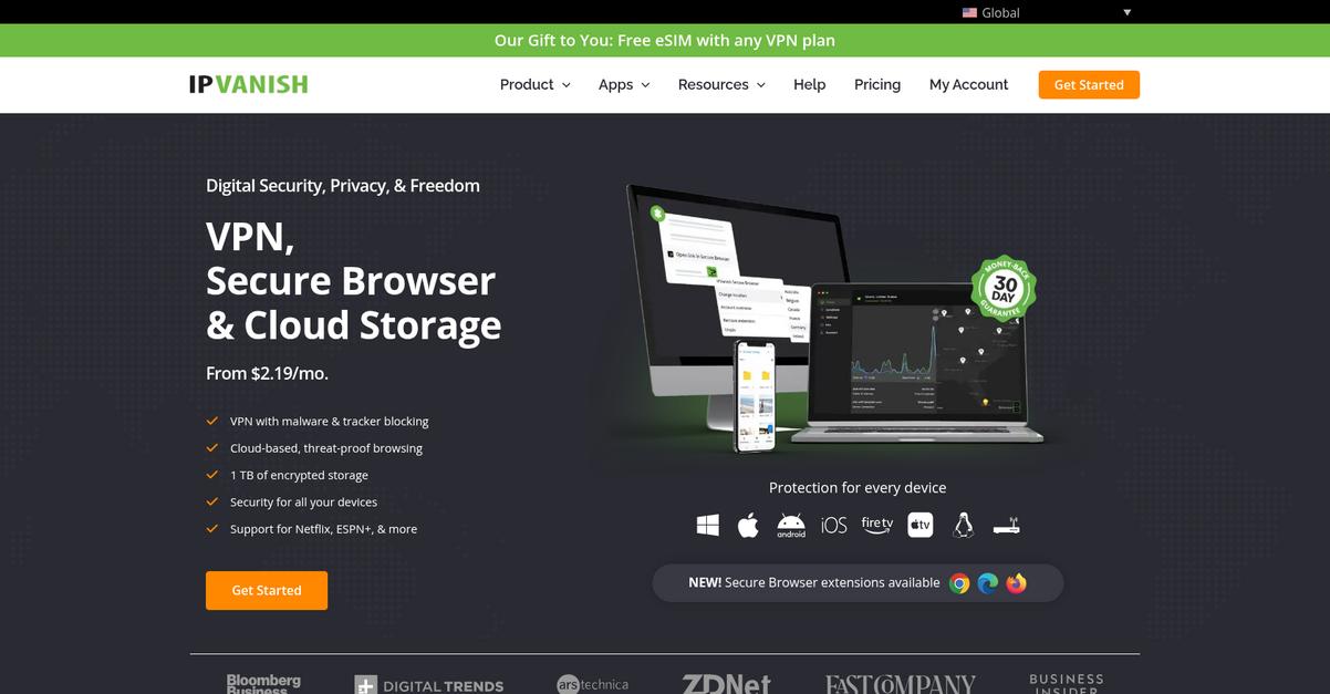 Ipvanish Homepage