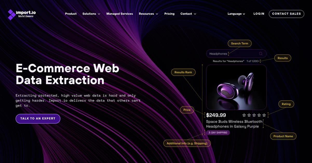 Import.Io Homepage