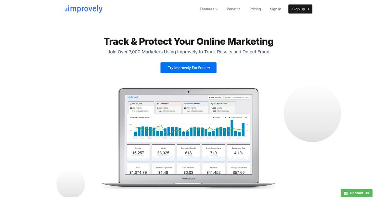 Improvely Homepage