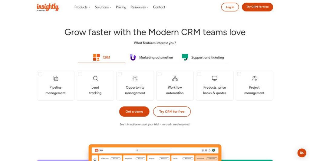 Insightly Homepage