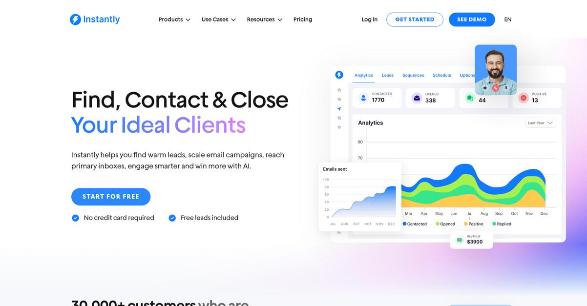 Instantly.Ai Homepage