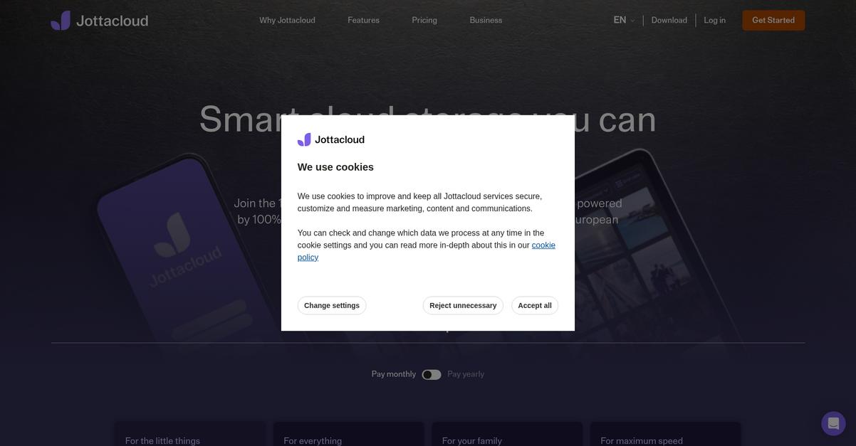 Jottacloud Homepage