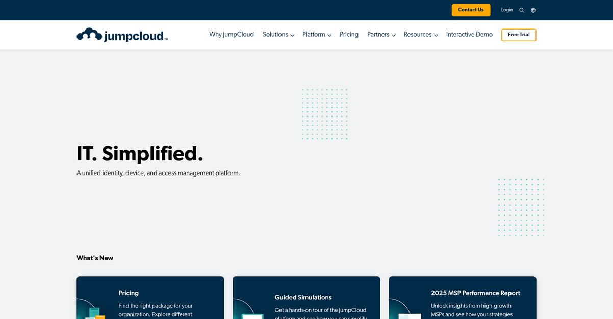 Jump Cloud Homepage