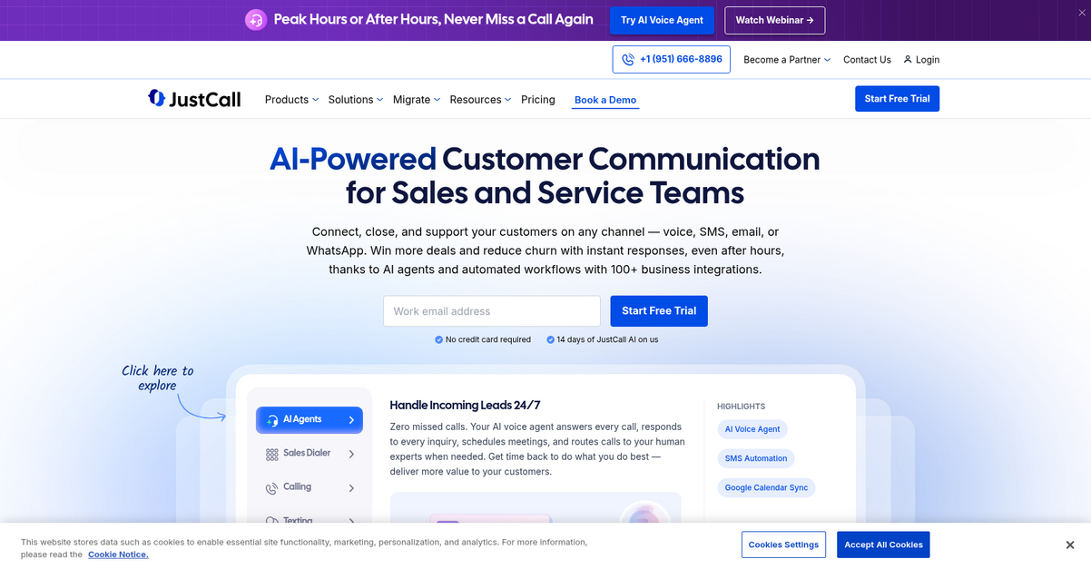 Just Call Homepage