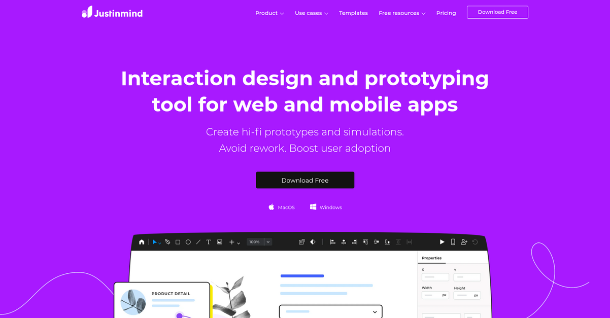 Justinmind Homepage