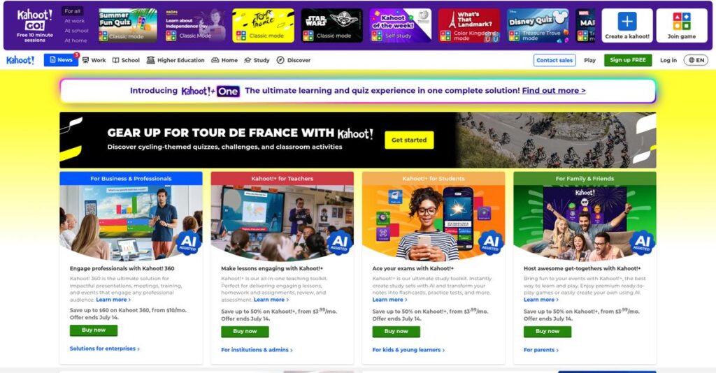 Kahoot Homepage