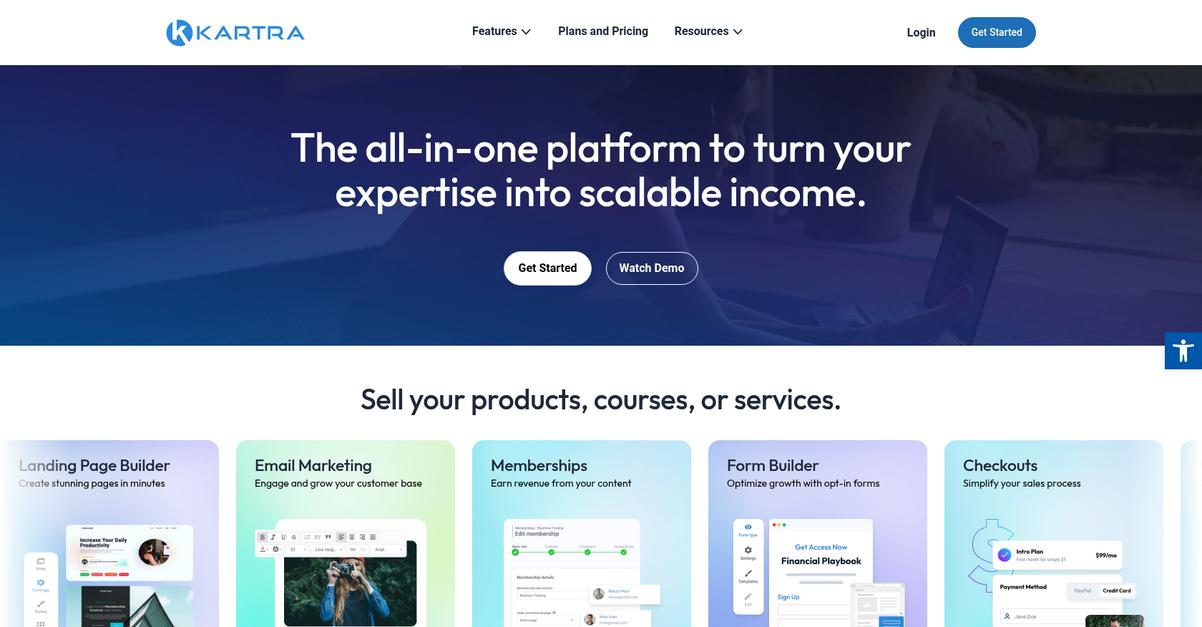 Kartra Homepage