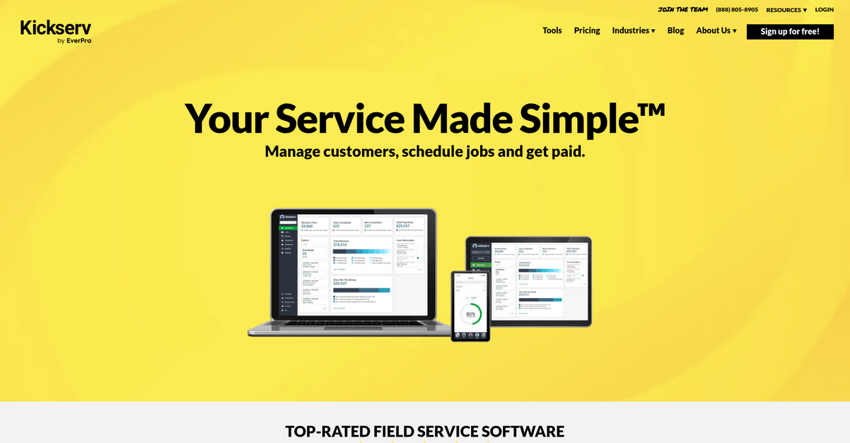 Kickserv Homepage