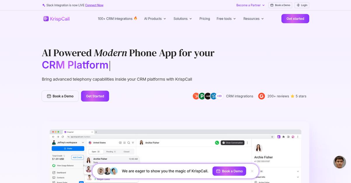 Krisp Call Homepage