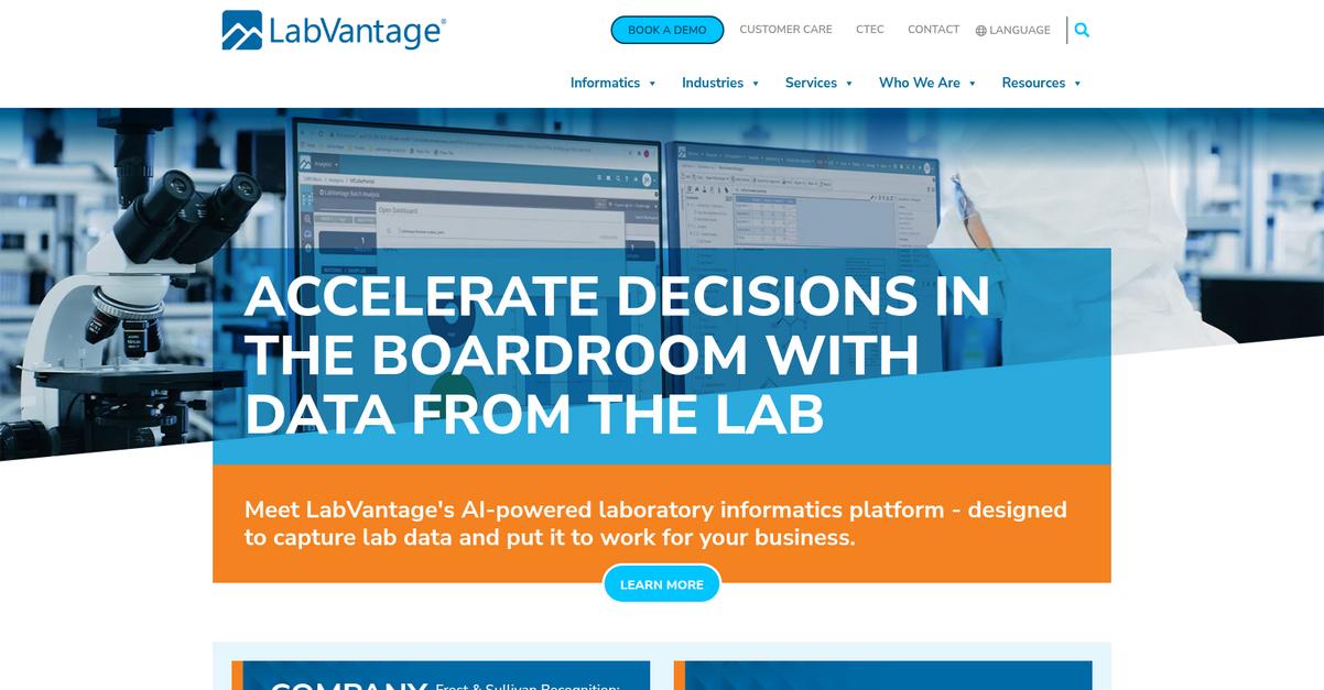 Lab Vantage Homepage