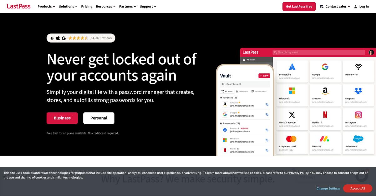 Last Pass Homepage