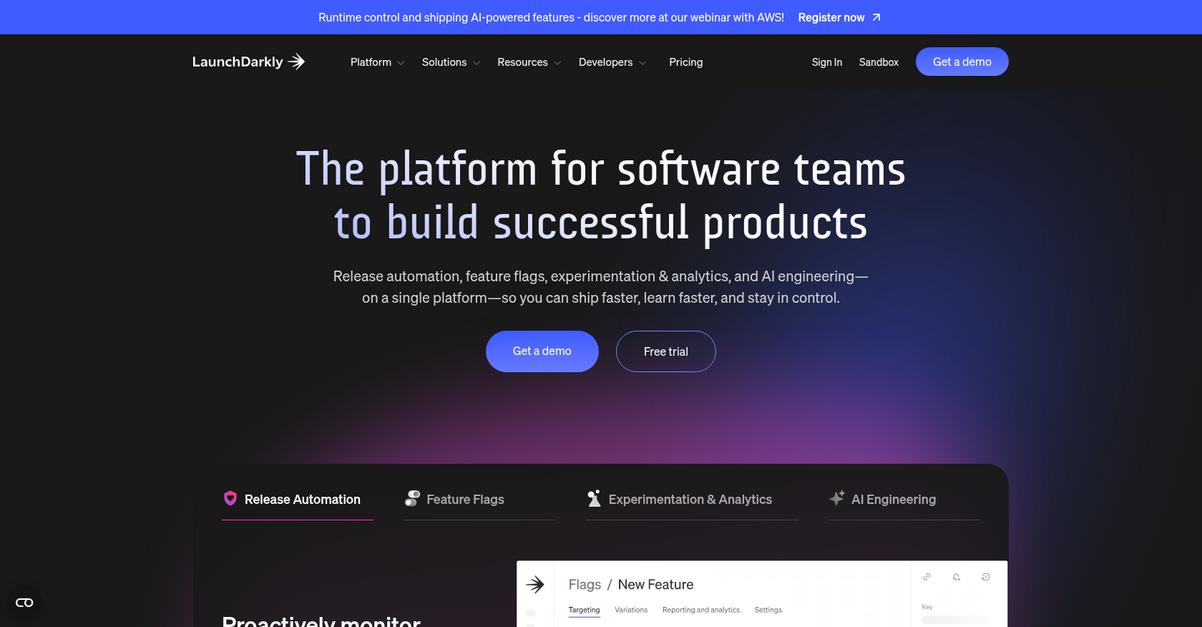 Launch Darkly Homepage