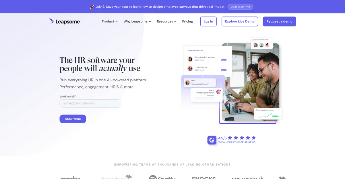 Leapsome Homepage