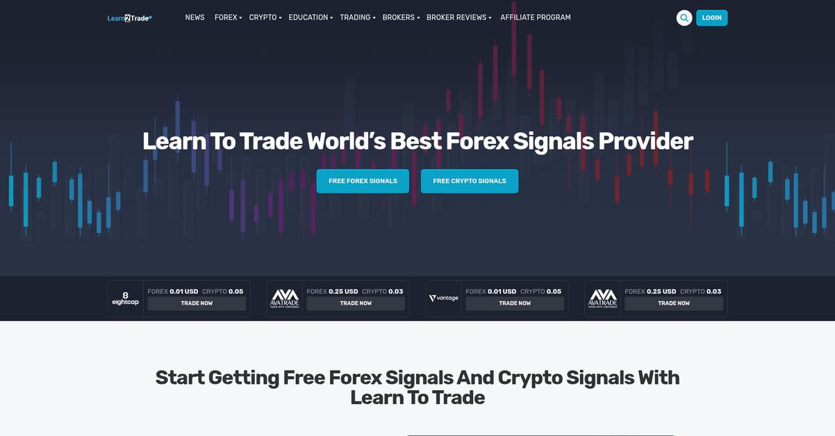 Learn2trade Homepage