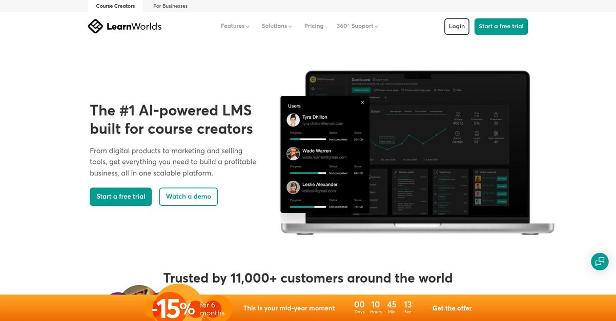 Learn Worlds Homepage