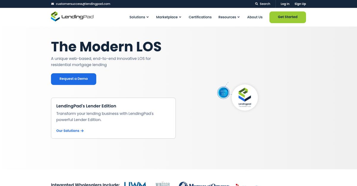 Lending Pad Homepage