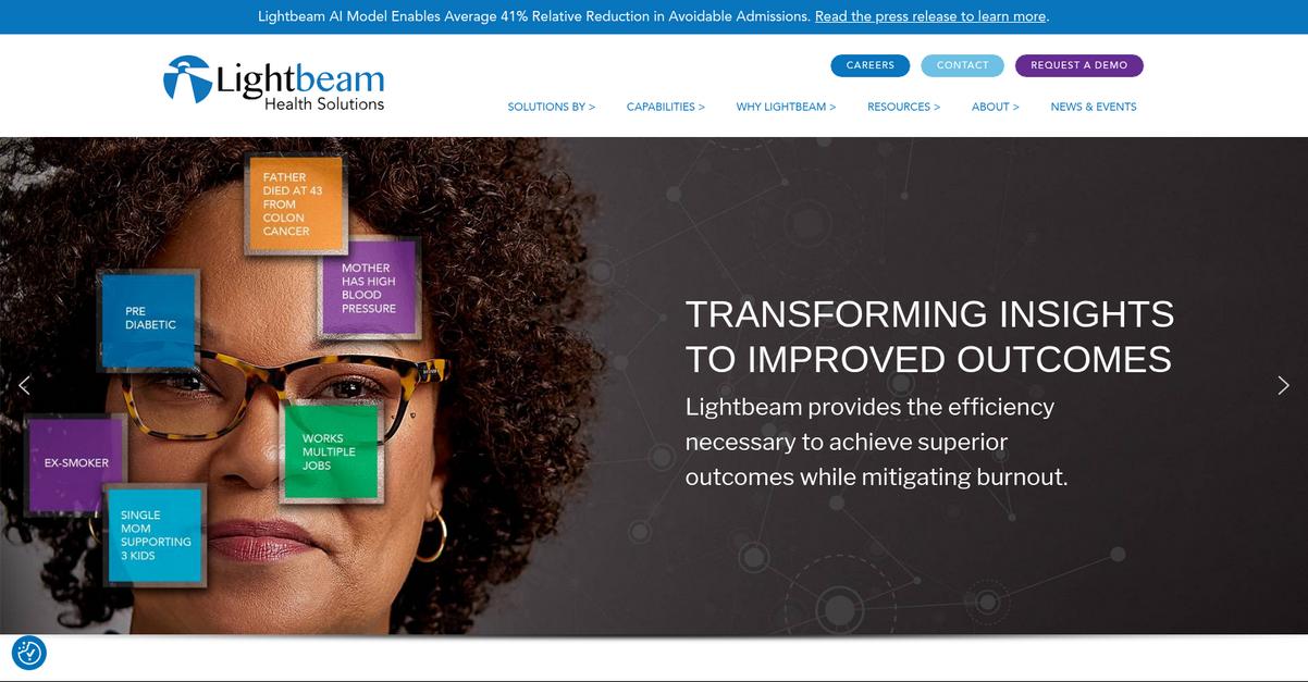 Lightbeam Health Homepage