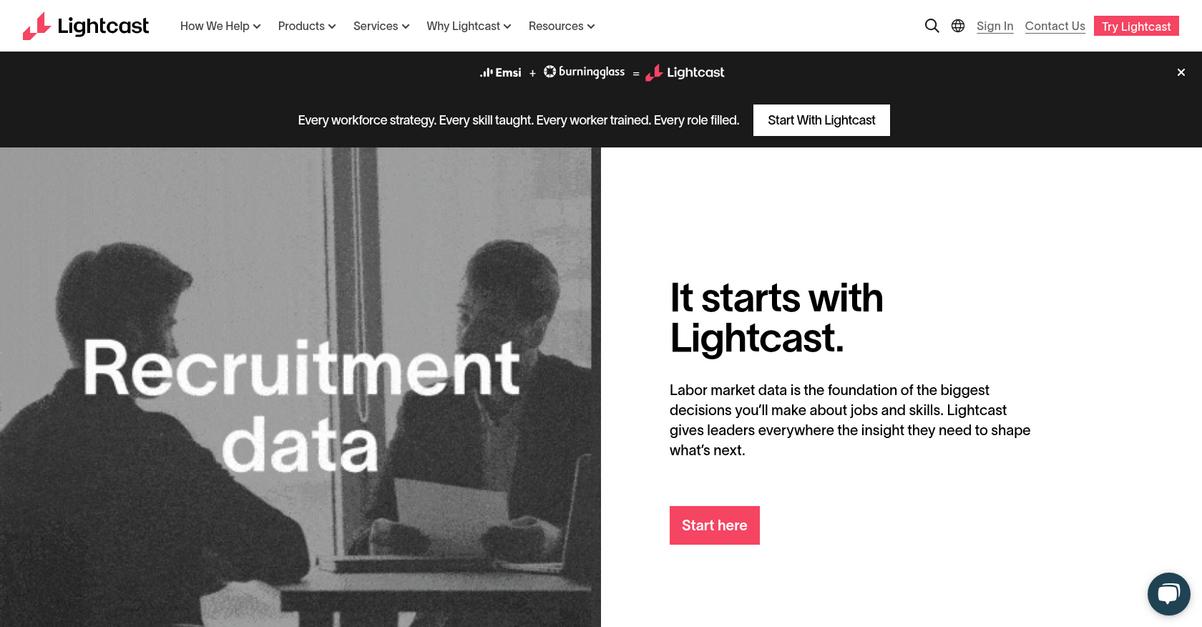 Lightcast Homepage
