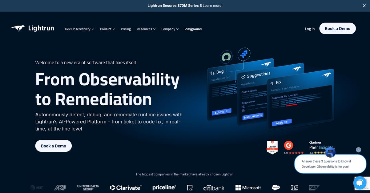 Lightrun Homepage