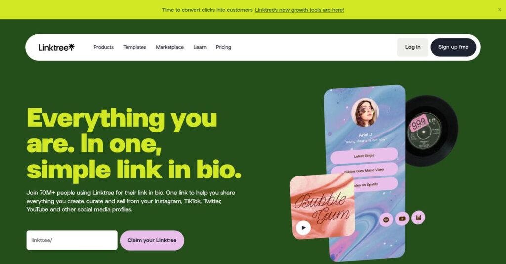 Linktree Homepage