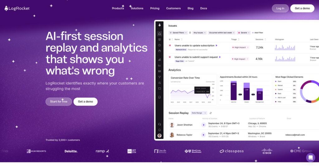 LogRocket Homepage