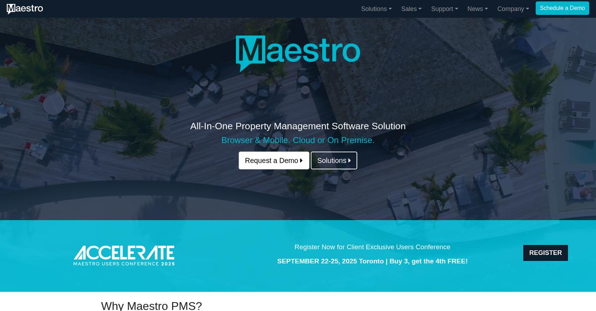 Maestro Pms Homepage