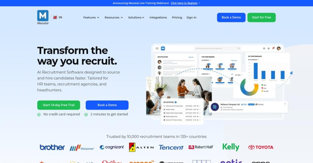 Manatal Homepage