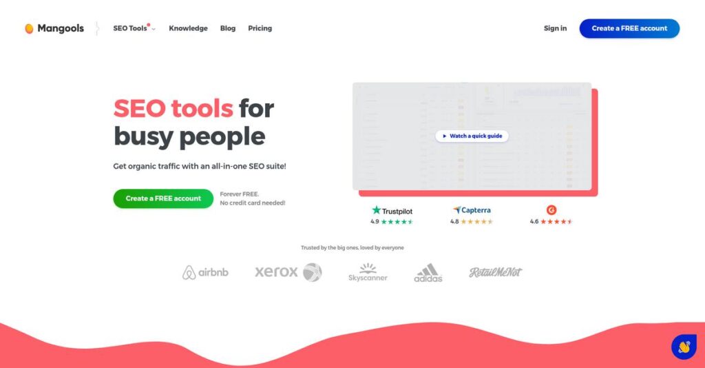 Mangools Homepage