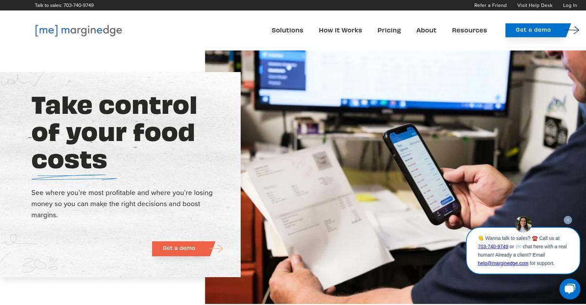 Margin Edge Homepage