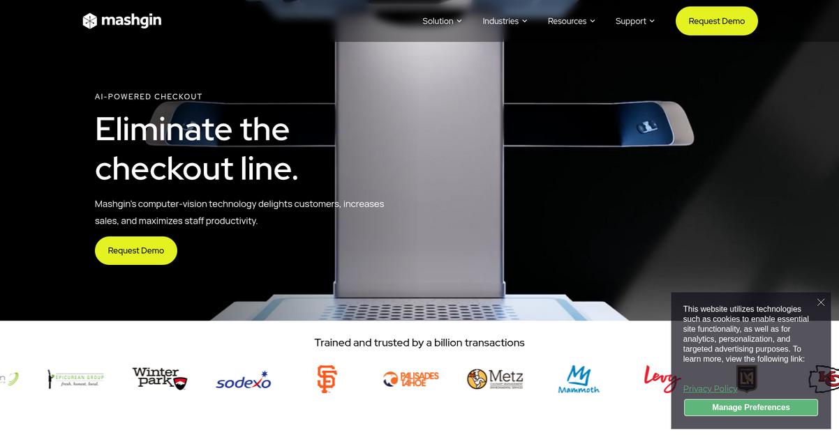 Mashgin Homepage