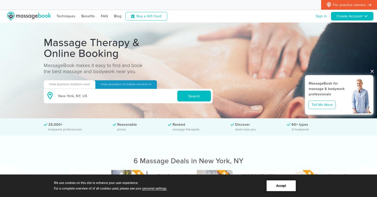 Massage Book Homepage
