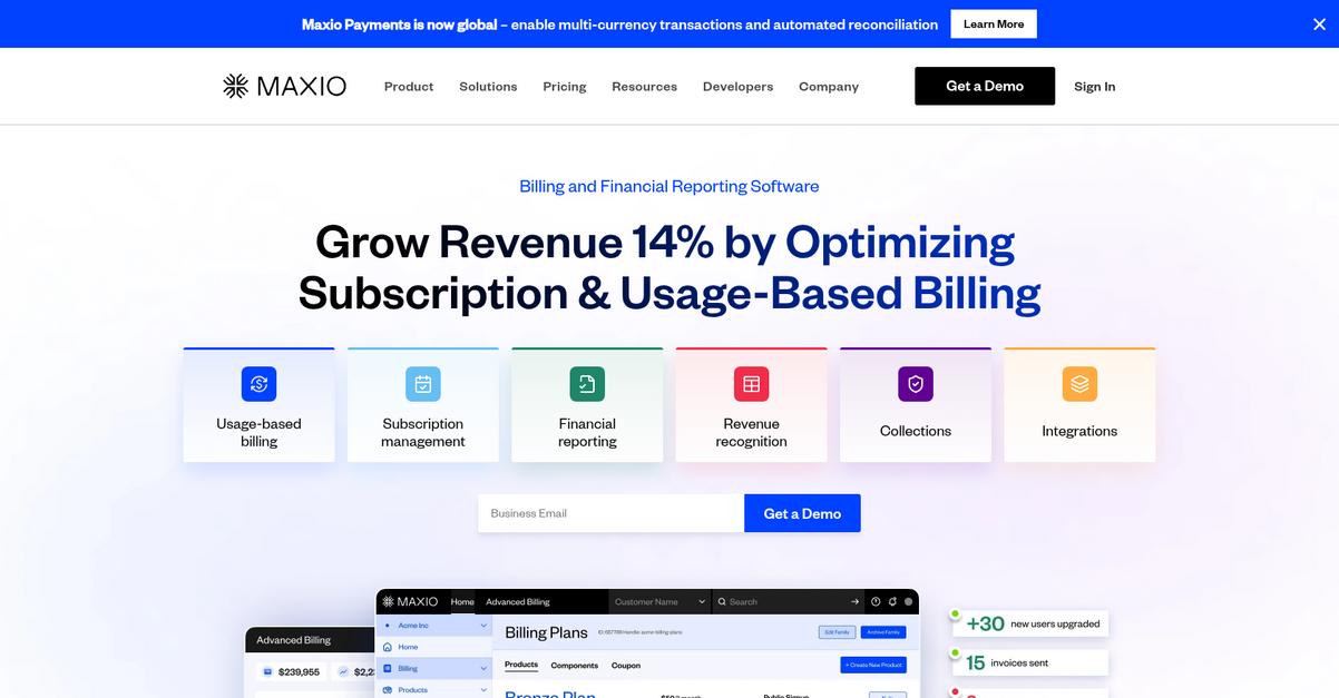 Maxio Homepage