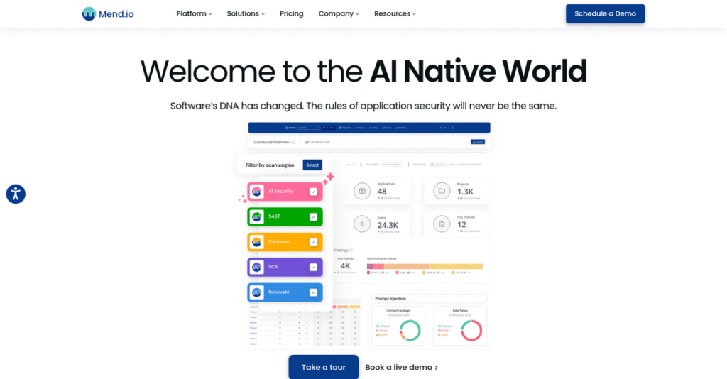 Mend Homepage
