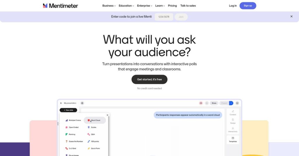 Mentimeter Homepage
