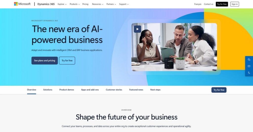 Microsoft Dynamics 365 Homepage