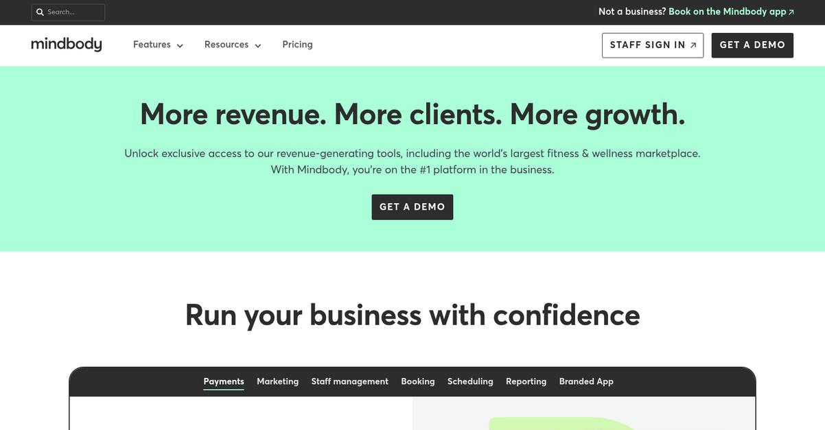 Mindbody Homepage