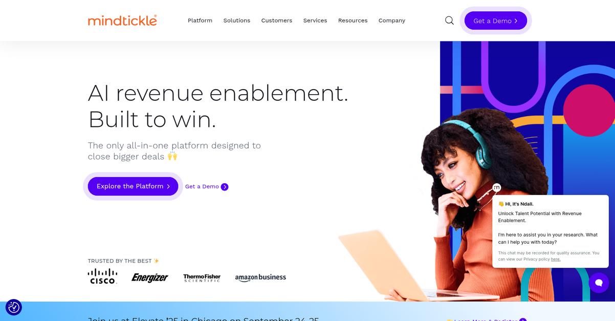 Mindtickle Homepage