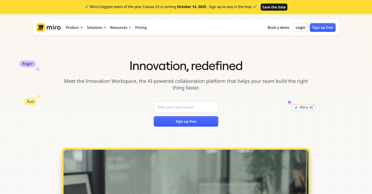 Miro Homepage