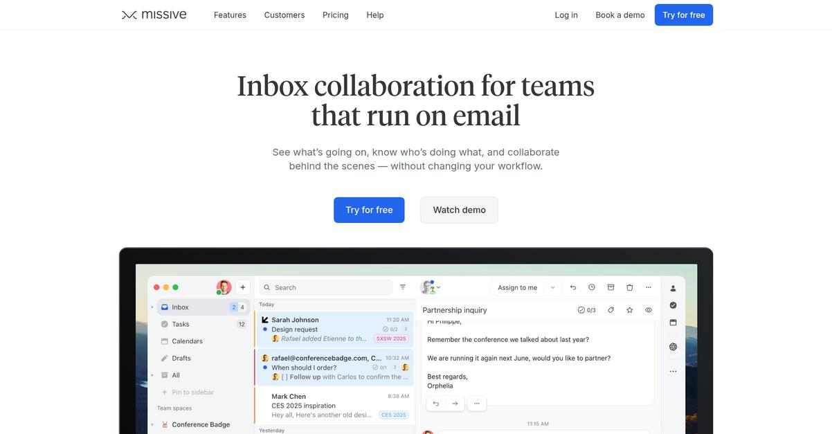 Missive Homepage