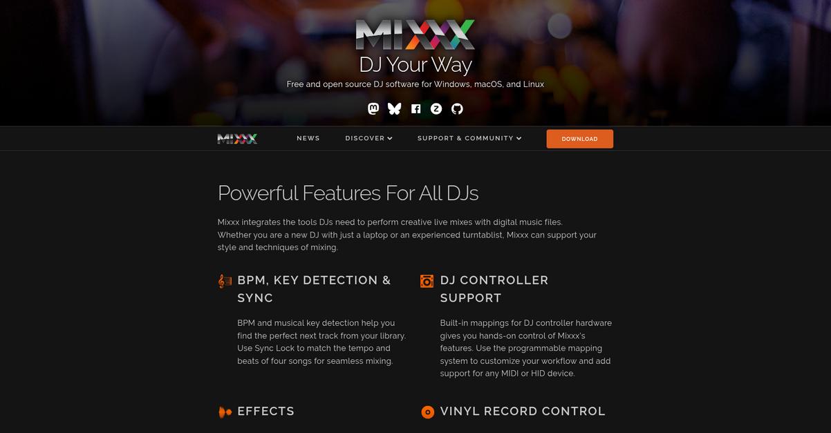 Mixxx Homepage