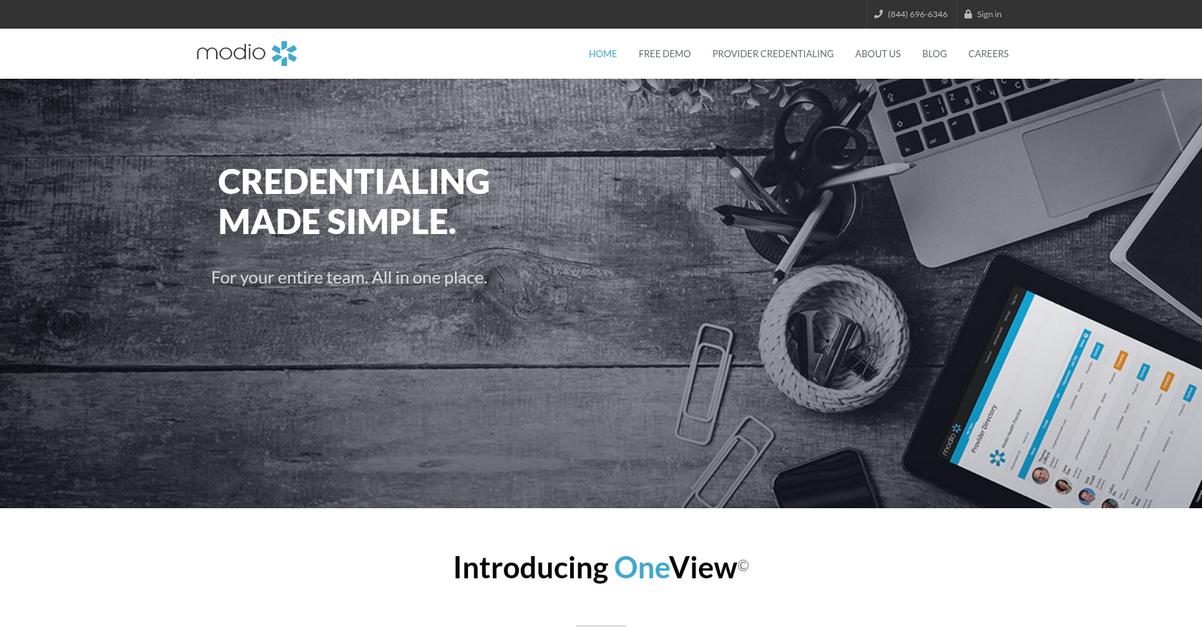 Modio Health Homepage