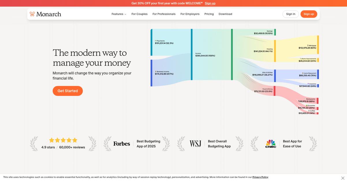 Monarch Money Homepage