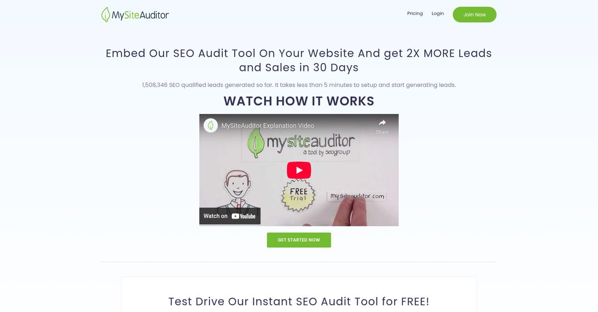 My Site Auditor Homepage