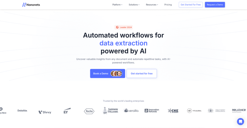 Nanonets Homepage