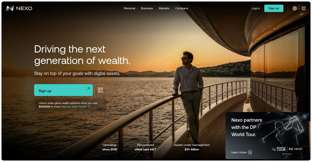 Nexo Homepage