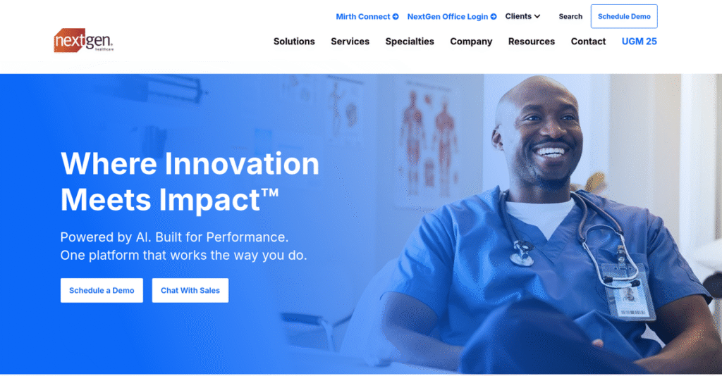 NextGen Healthcare Homepage