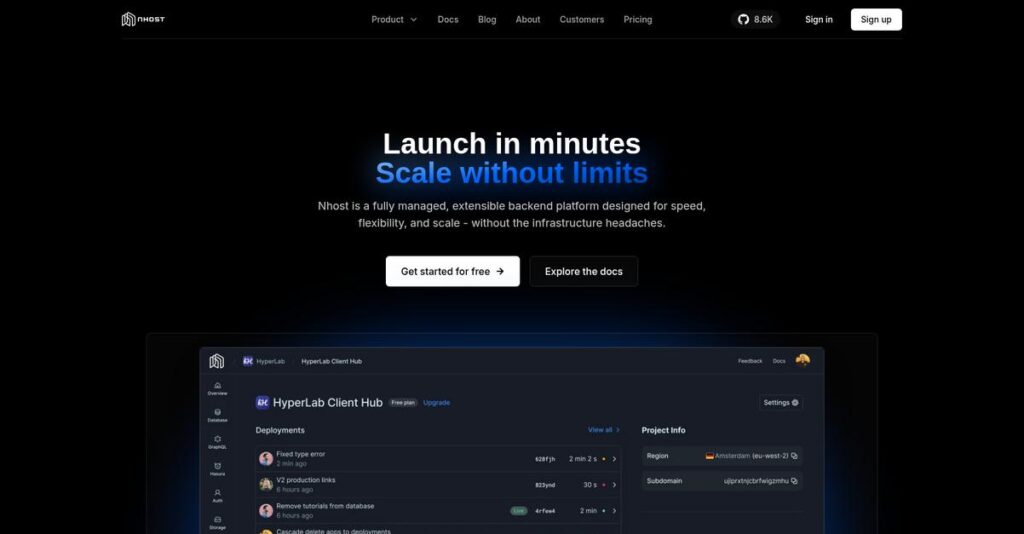 Nhost Homepage