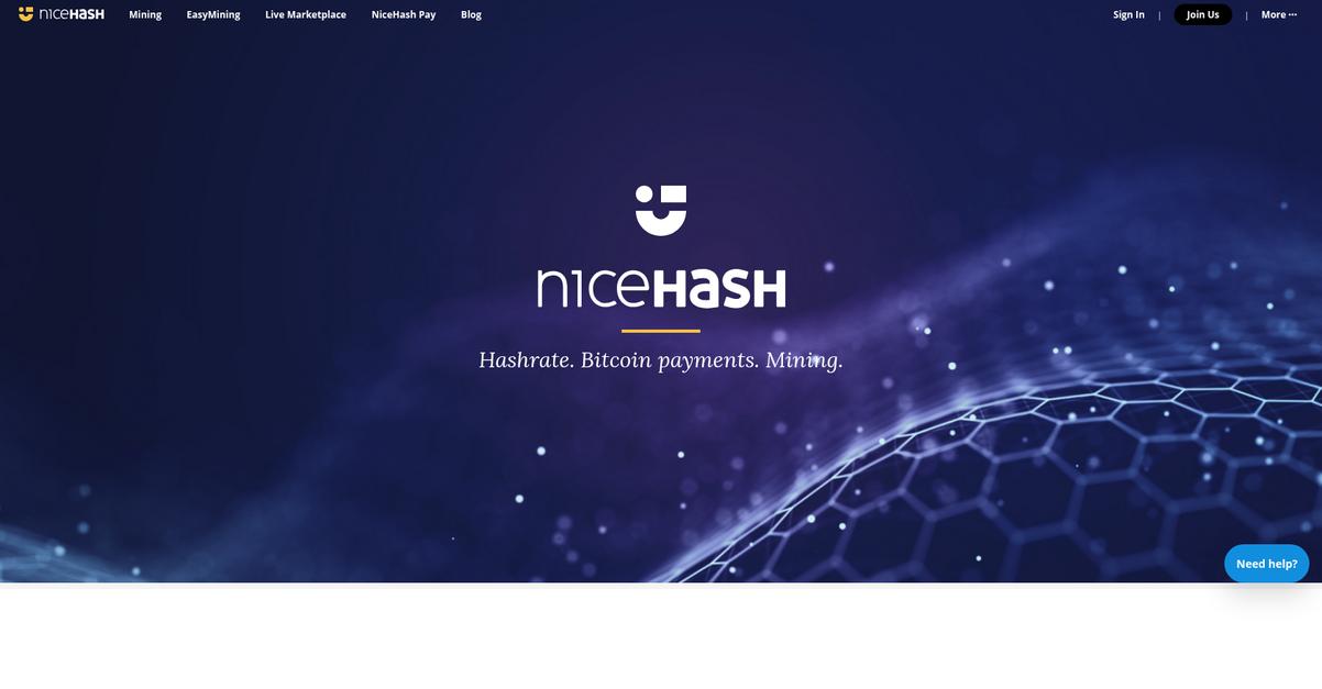 Nice Hash Homepage